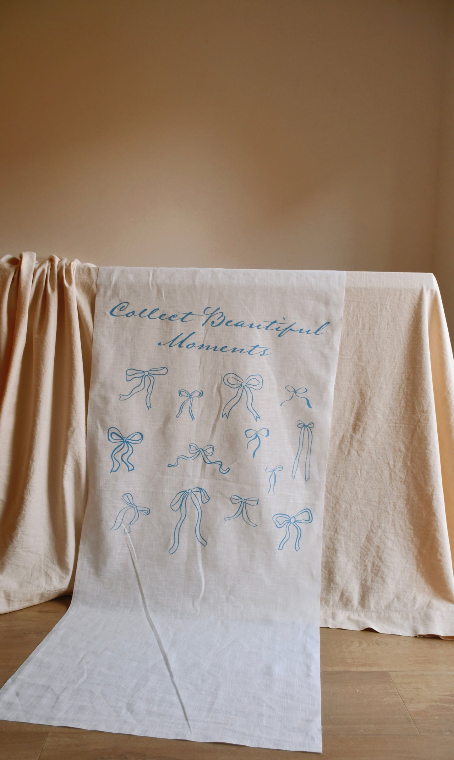 XL Linen Tapestry - Blue and White
