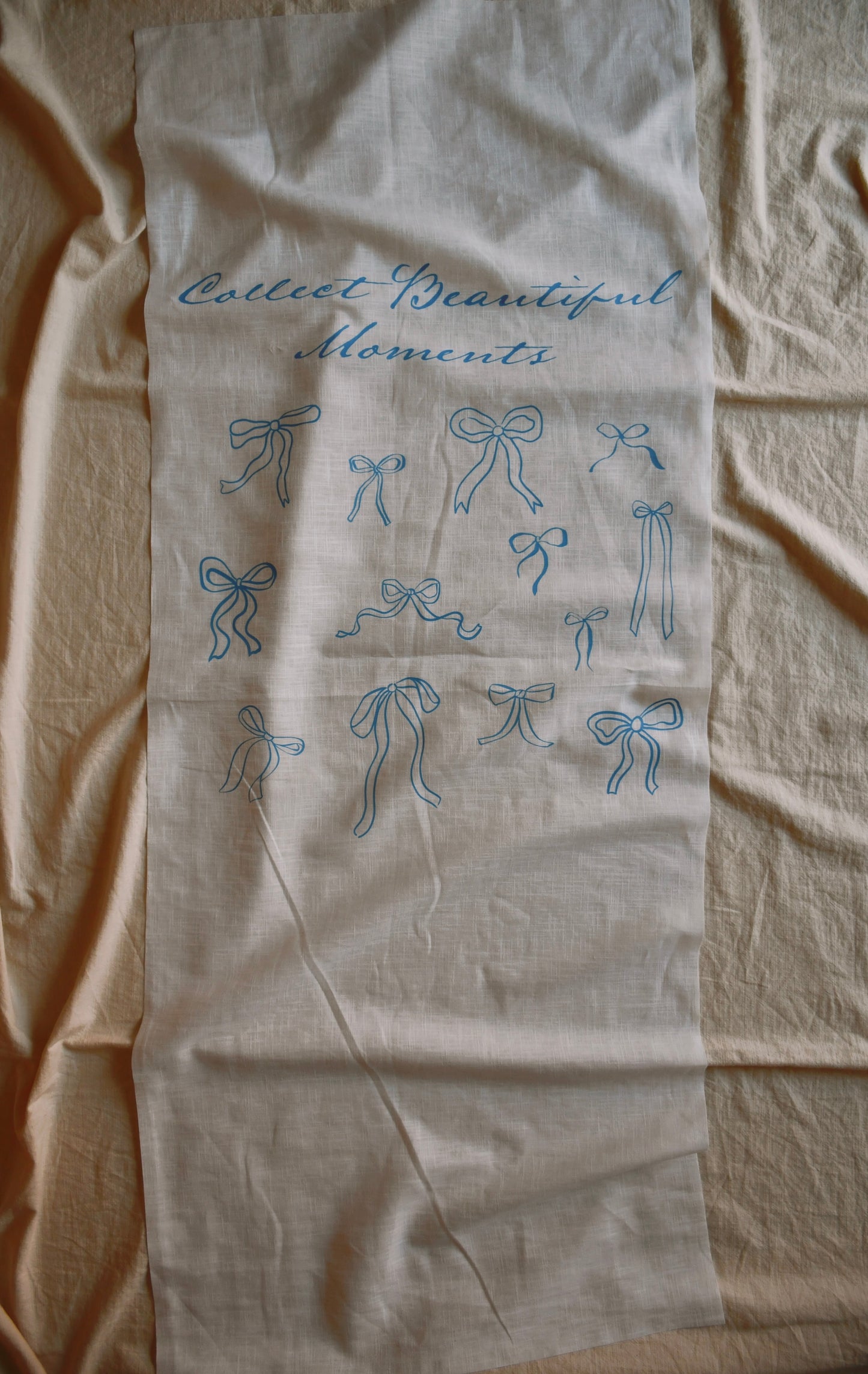 XL Linen Tapestry - Blue and White