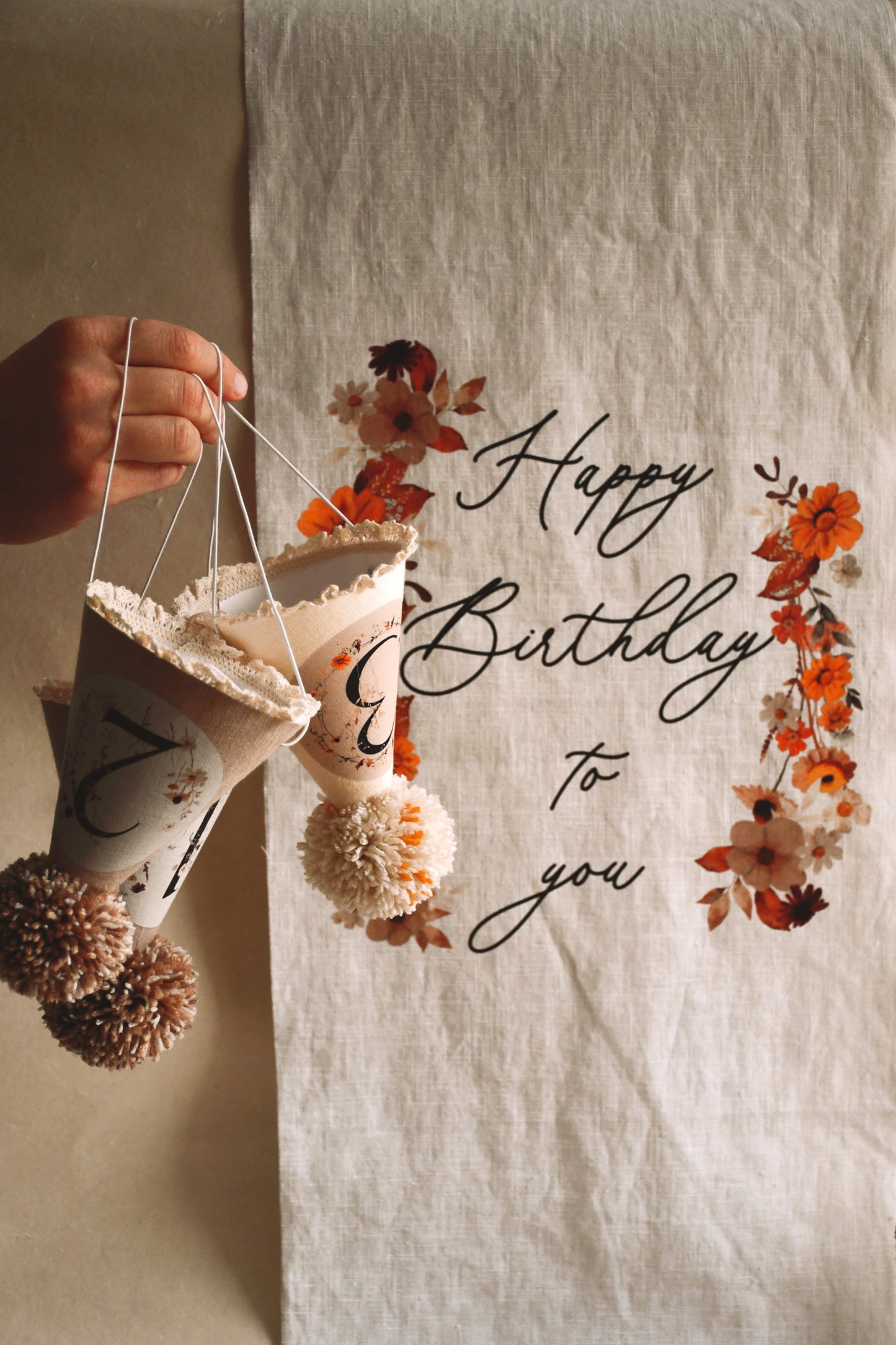 Autumn Wildflower - Linen Banner
