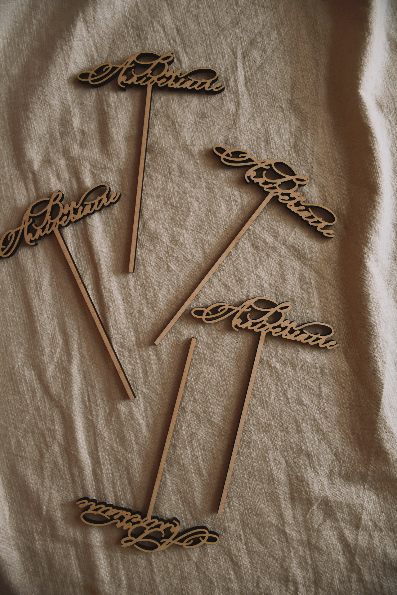 Wood Cake Topper - Bespoke Ribbon