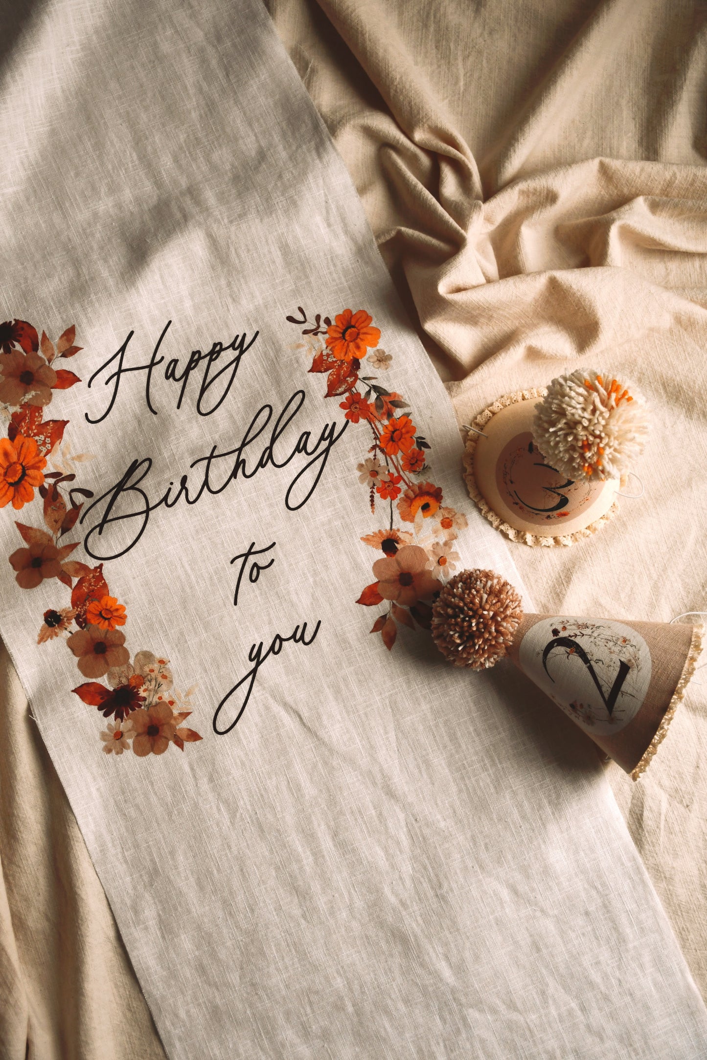 Autumn Wildflower - Linen Banner