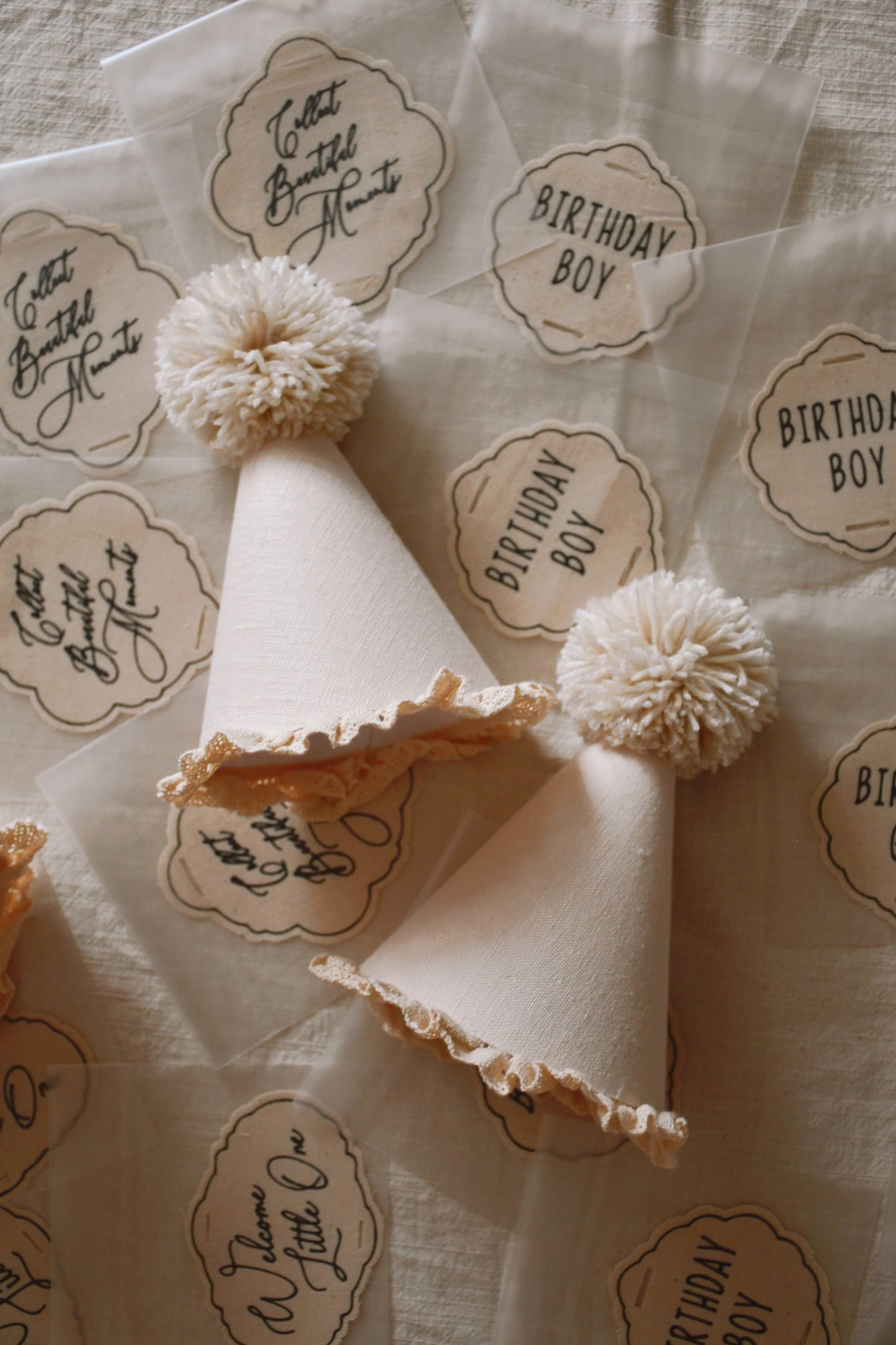 Plain Cream - Party Hat