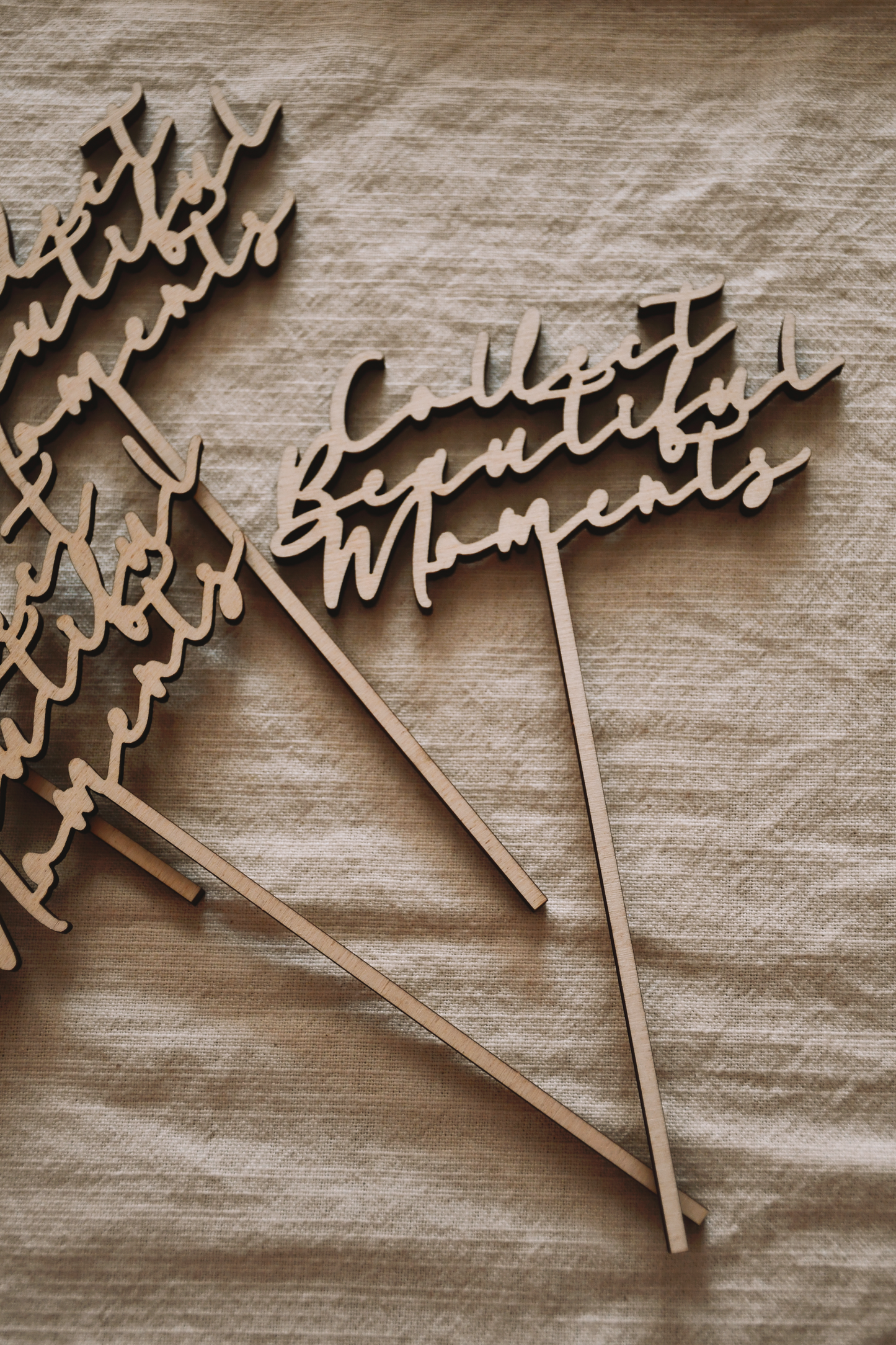 Wood Cake Topper - Bespoke Ribbon
