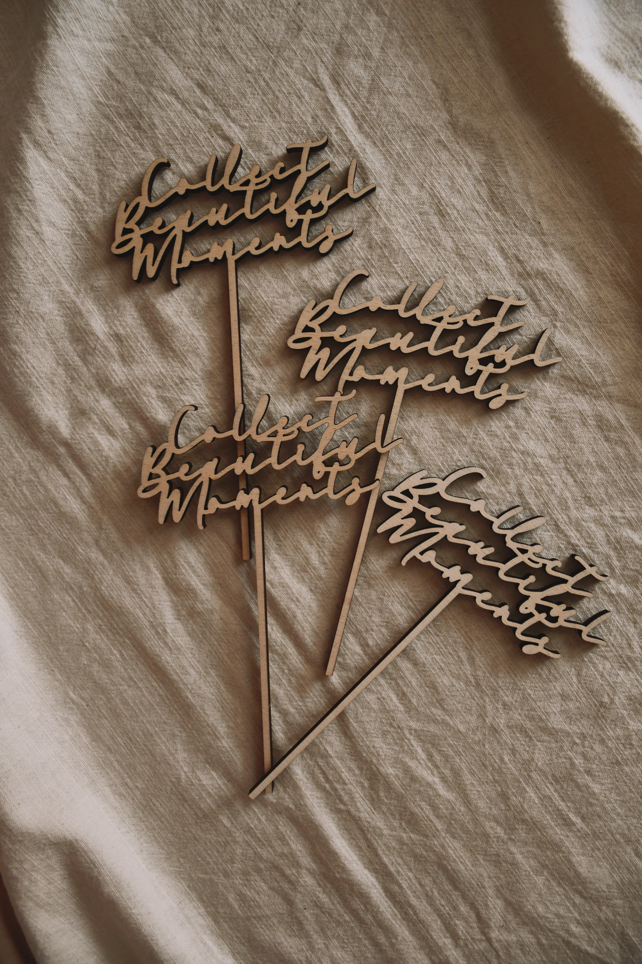 Wood Cake Topper - Bespoke Ribbon