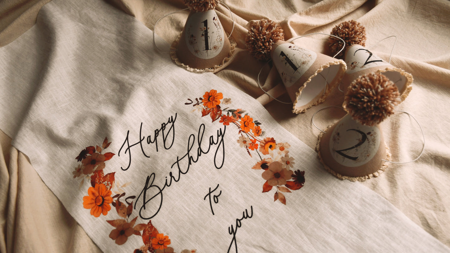 Autumn Wildflower - Linen Banner