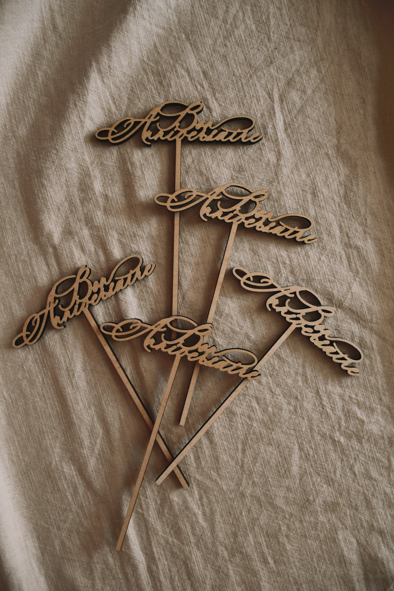 Wood Cake Topper - Bespoke Ribbon