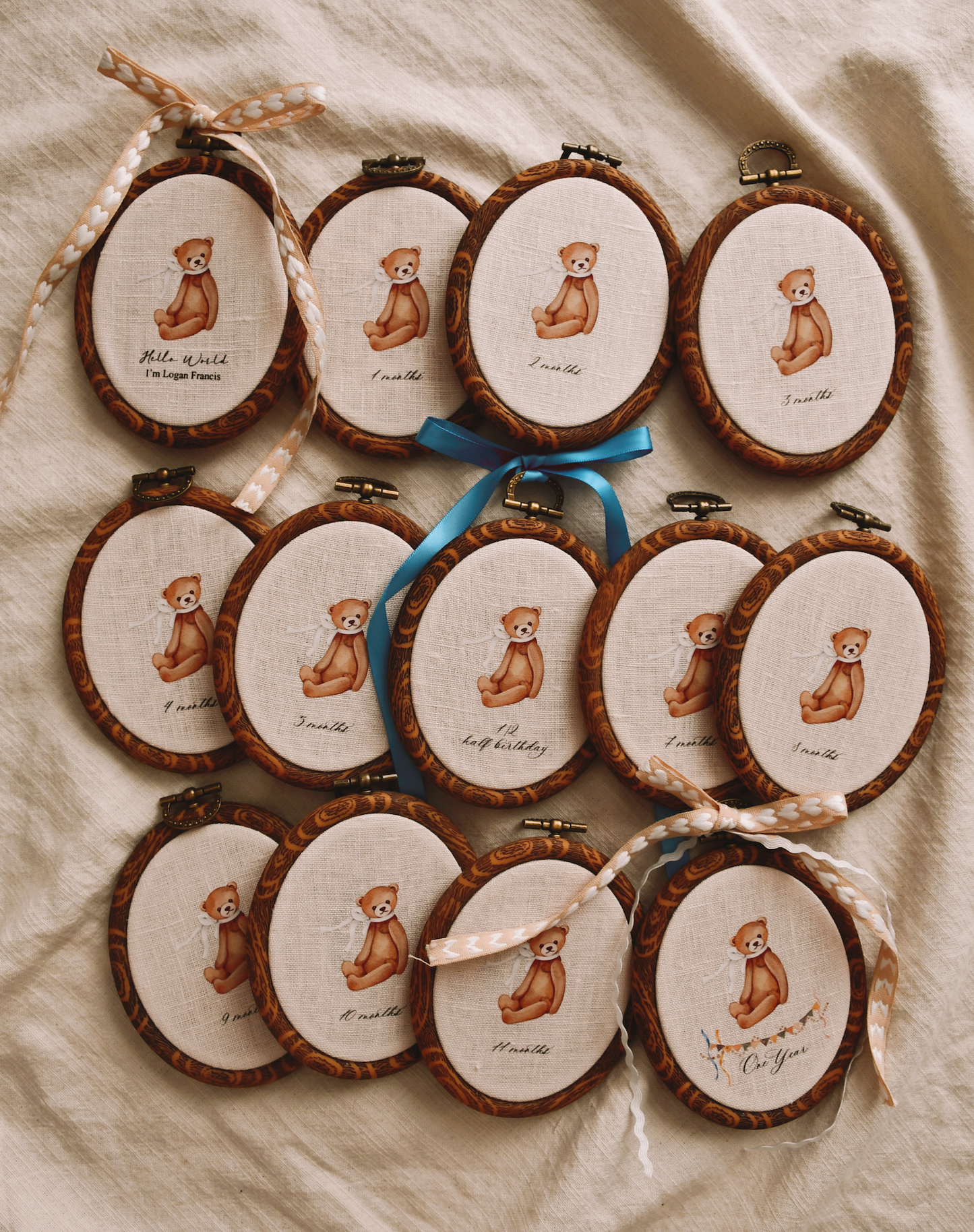 Personalised Baby Monthly Milestones - 13 Hoops