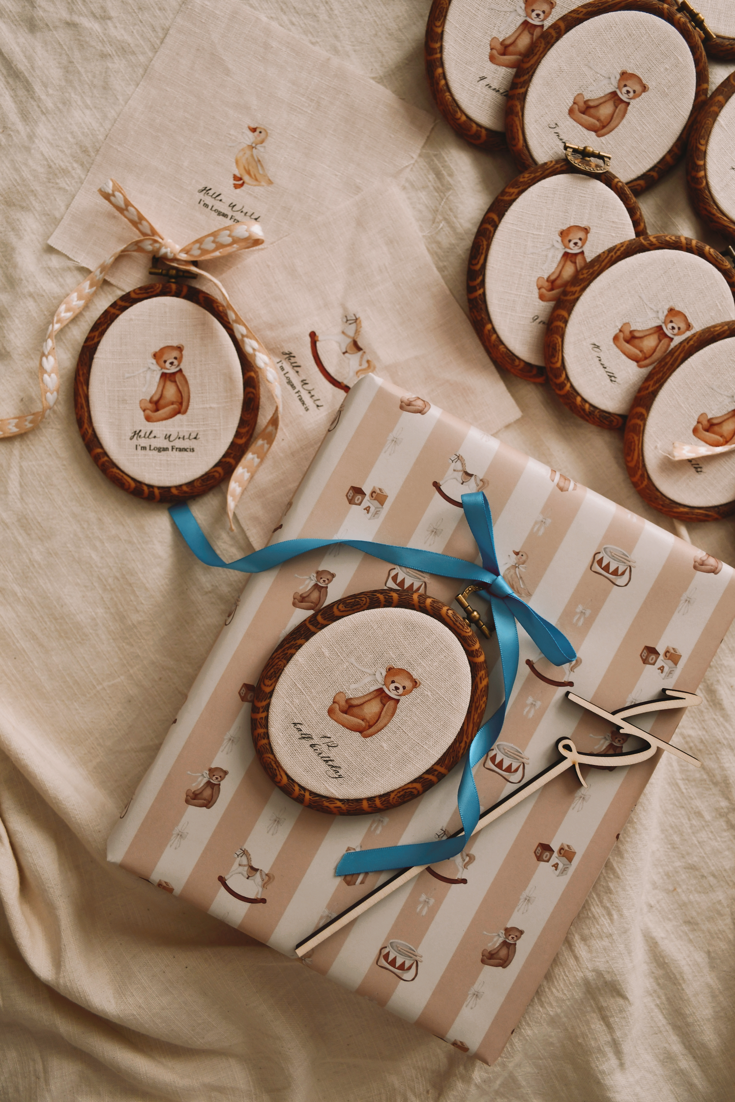 Personalised Baby Monthly Milestones - 13 Hoops
