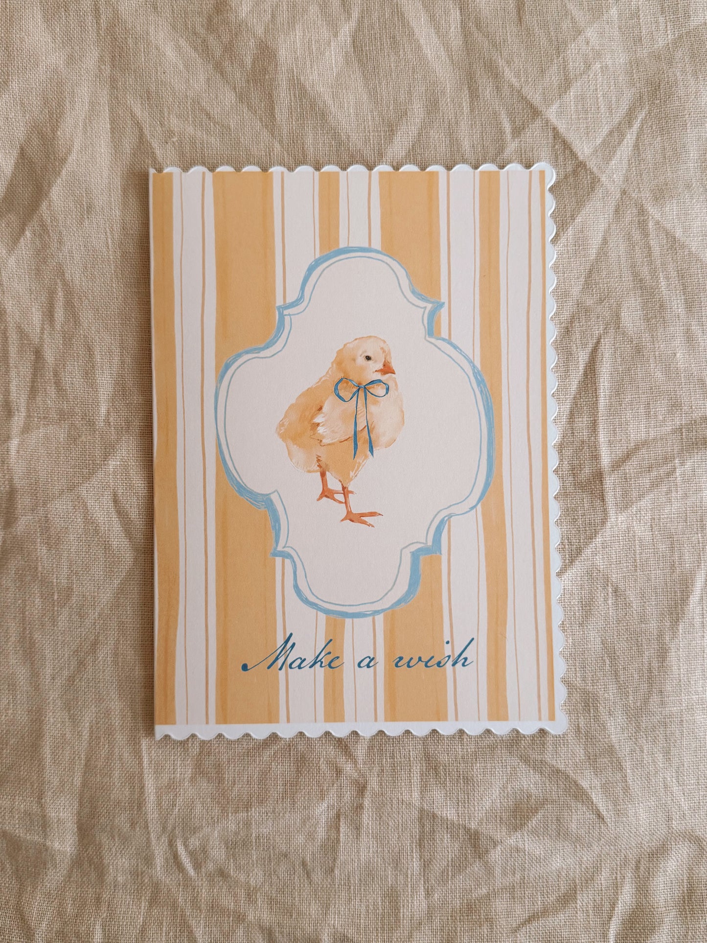 Scalloped Card - Chick Make a wish