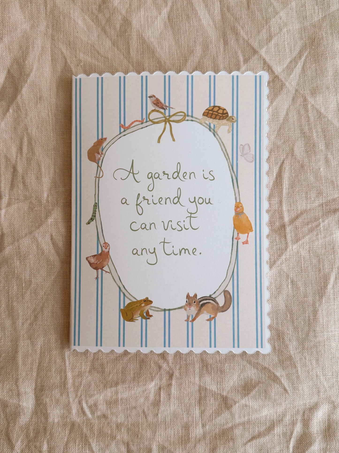 Scalloped Card - A garden is a friend you can visit any time