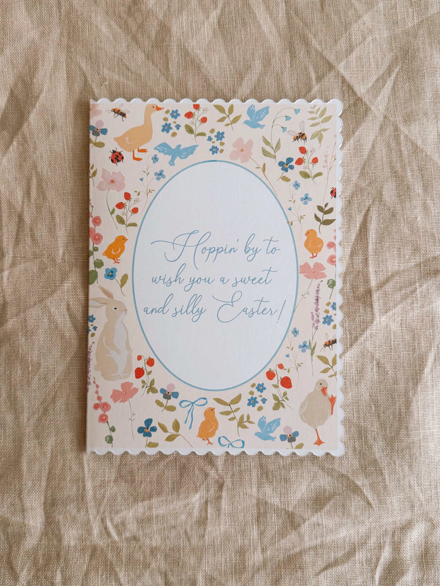 Scalloped Card - Hoppin'by to wish you a sweet and silly Easter!