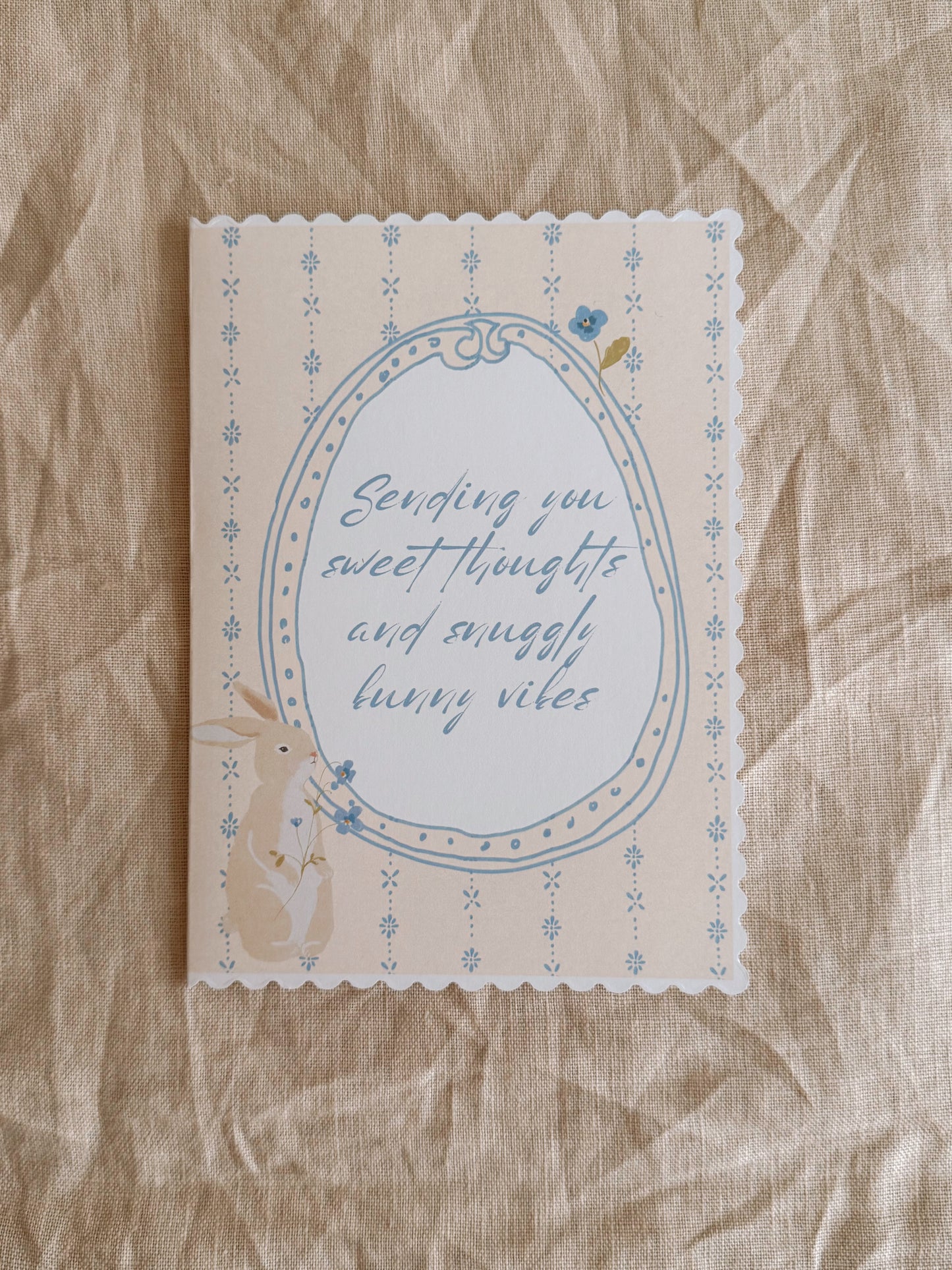 Scalloped Card - Sending you sweet thougths and snuggly bunny vibes
