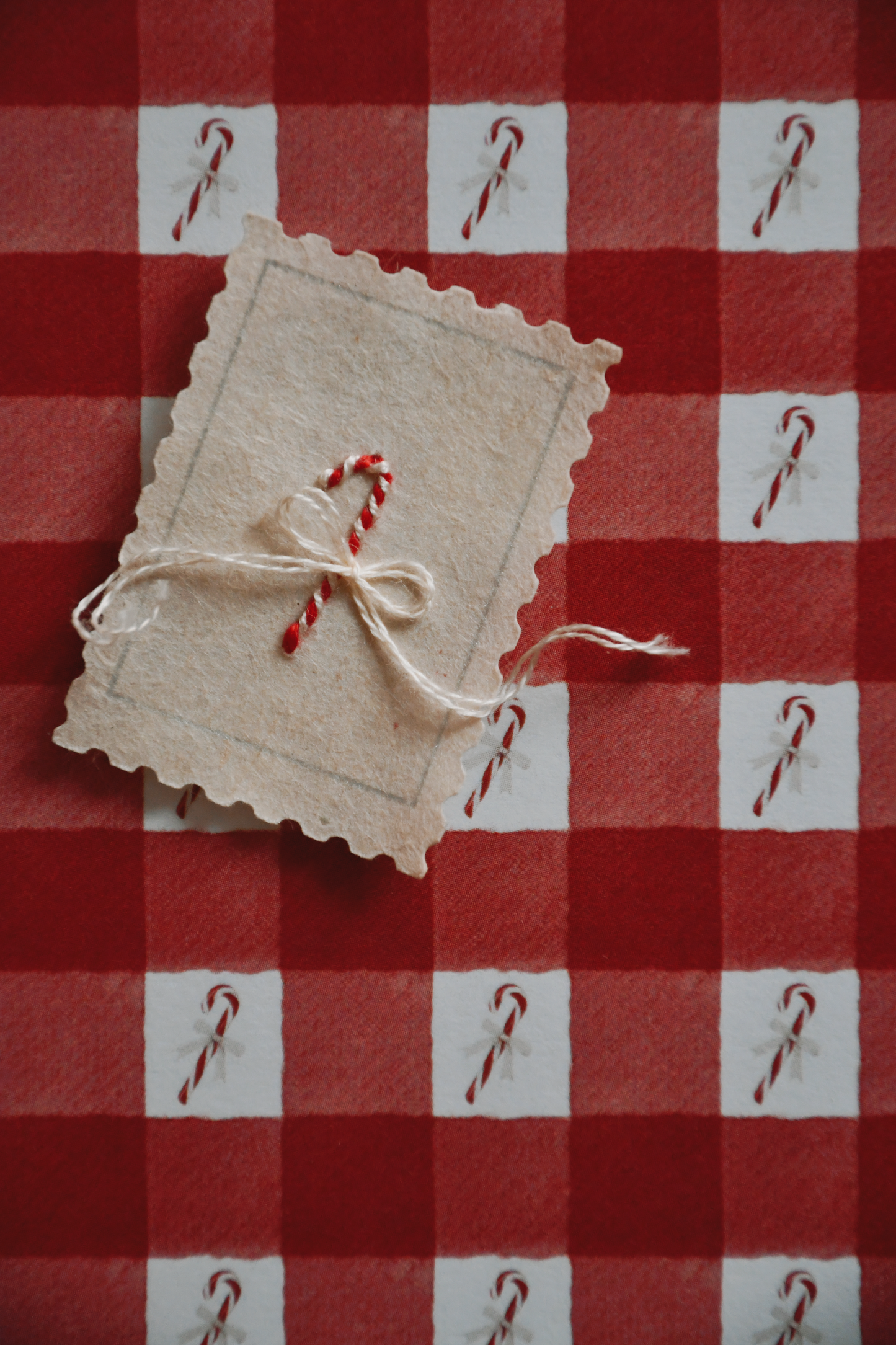 Wrapping paper - Red Gingham & Candy Cane
