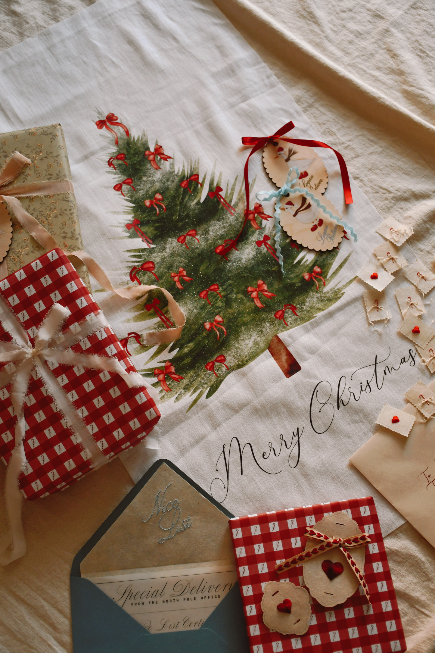 Christmas - Linen Vertical Banner