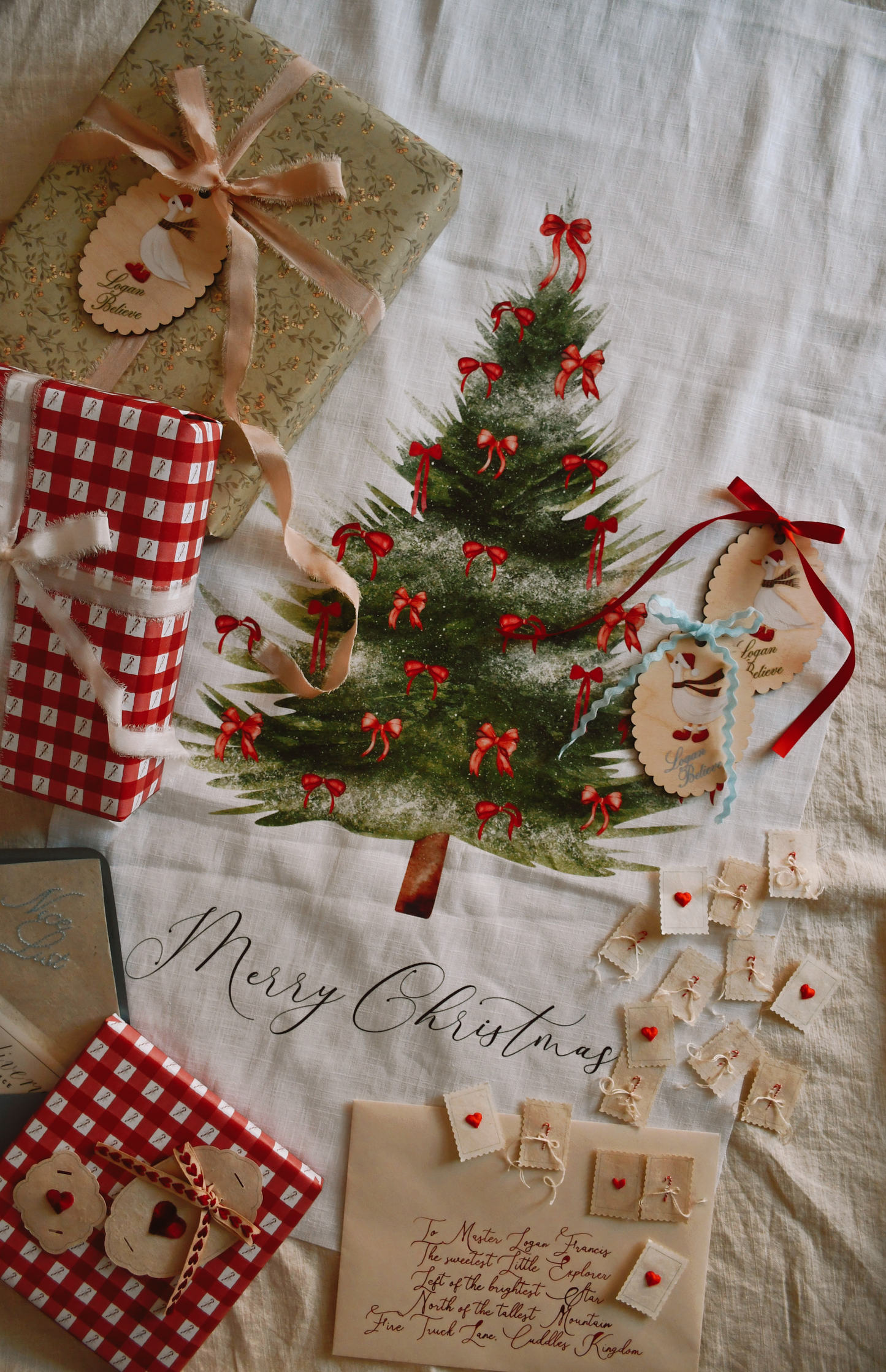 Christmas - Linen Vertical Banner