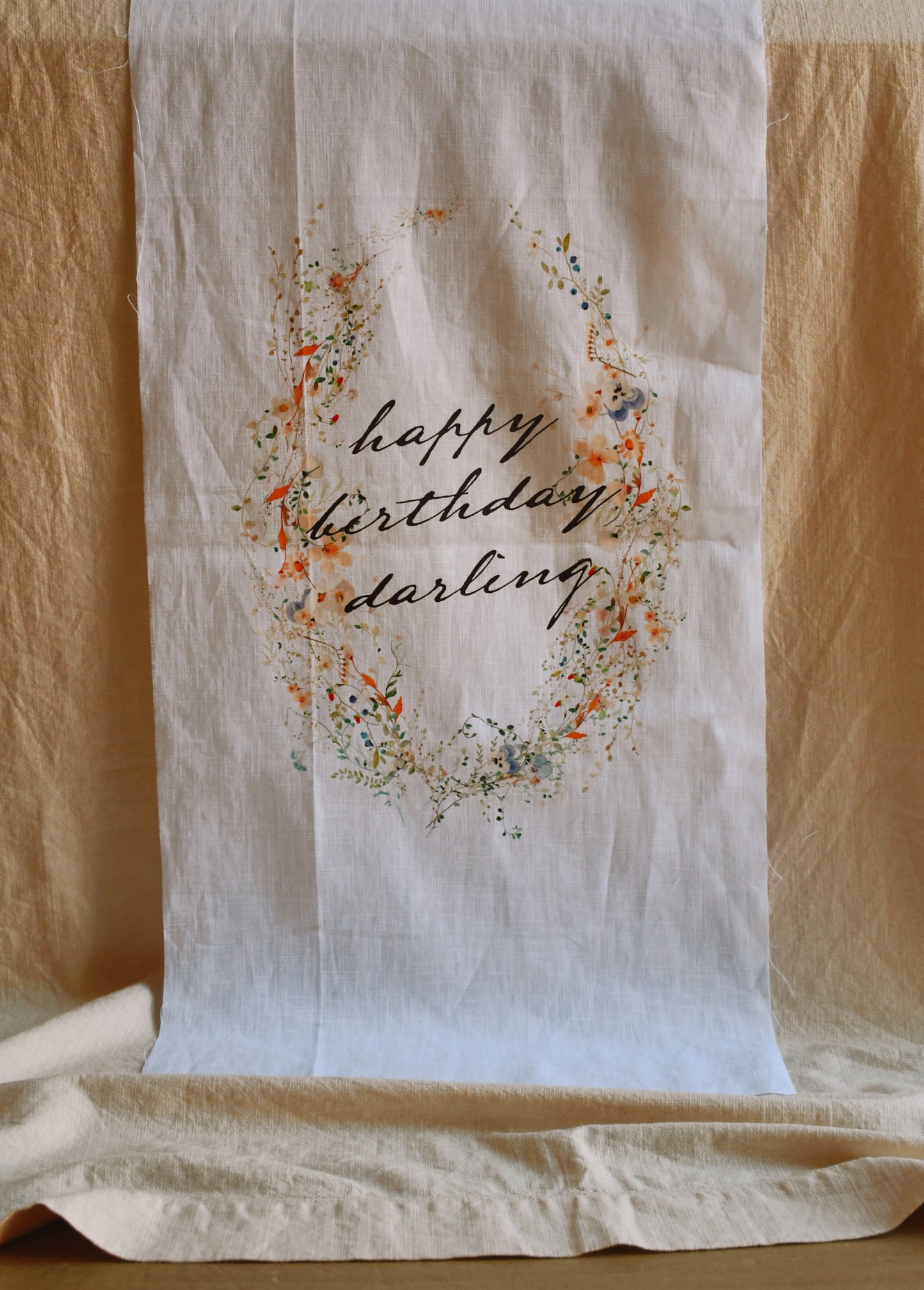 Spring Wildflowers Linen Banner