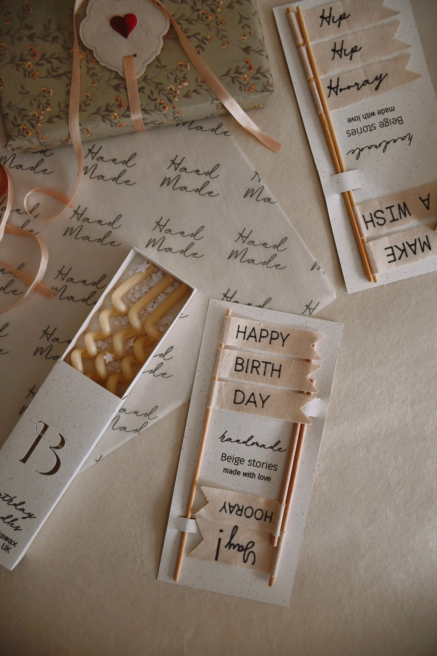 Beeswax Curly Birthday Candle