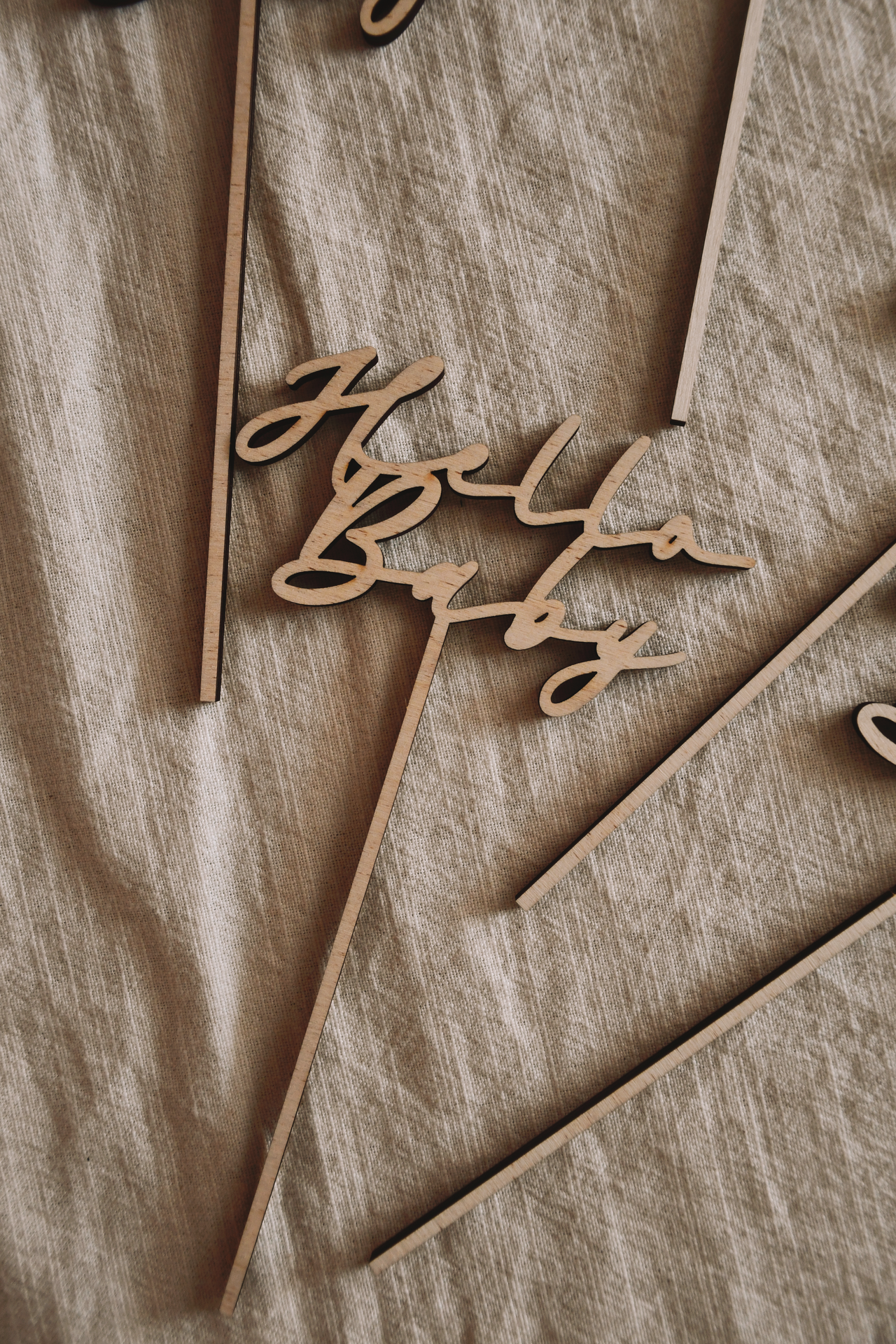 Wood Cake Topper - Bespoke Ribbon