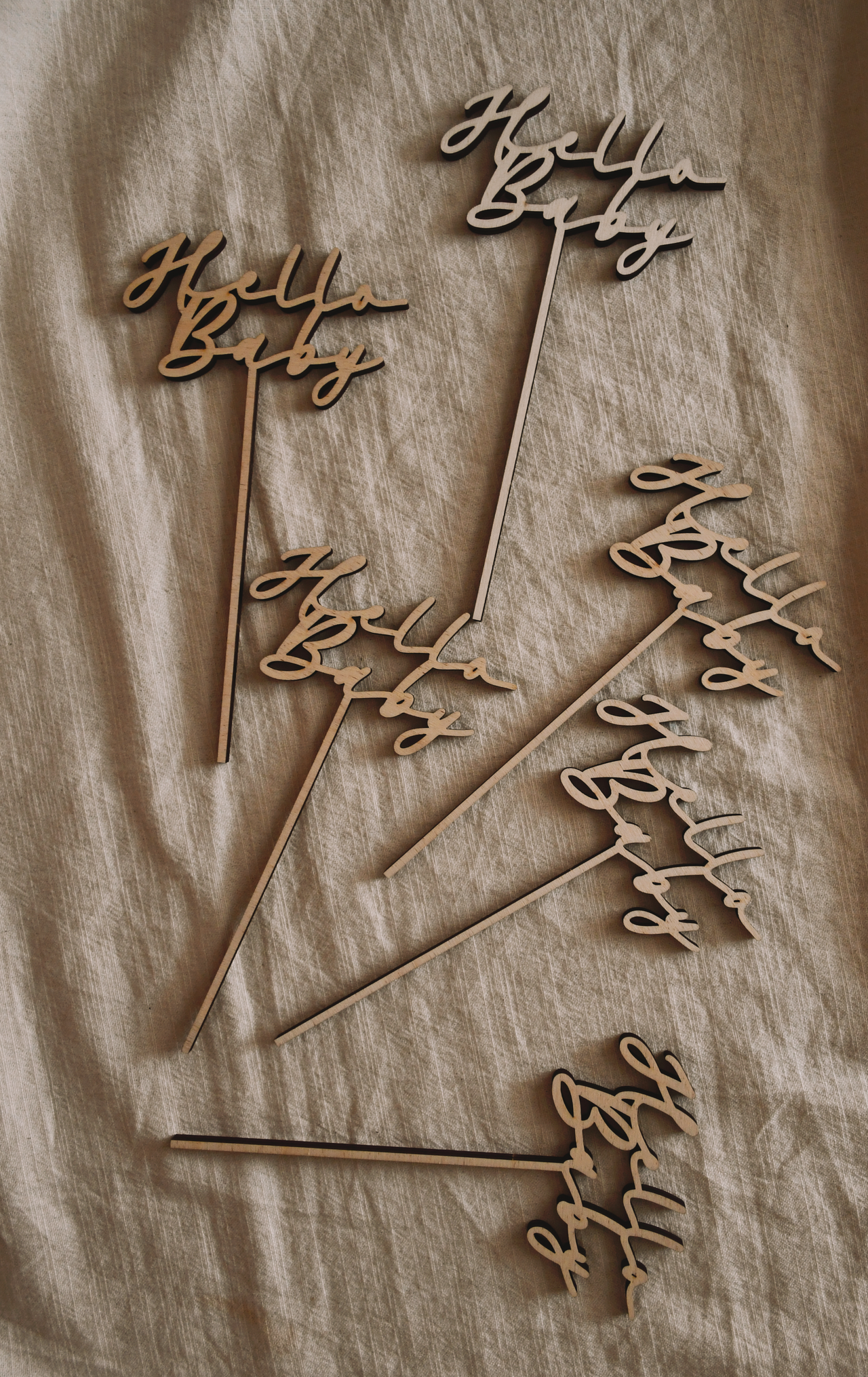 Wood Cake Topper - Bespoke Ribbon