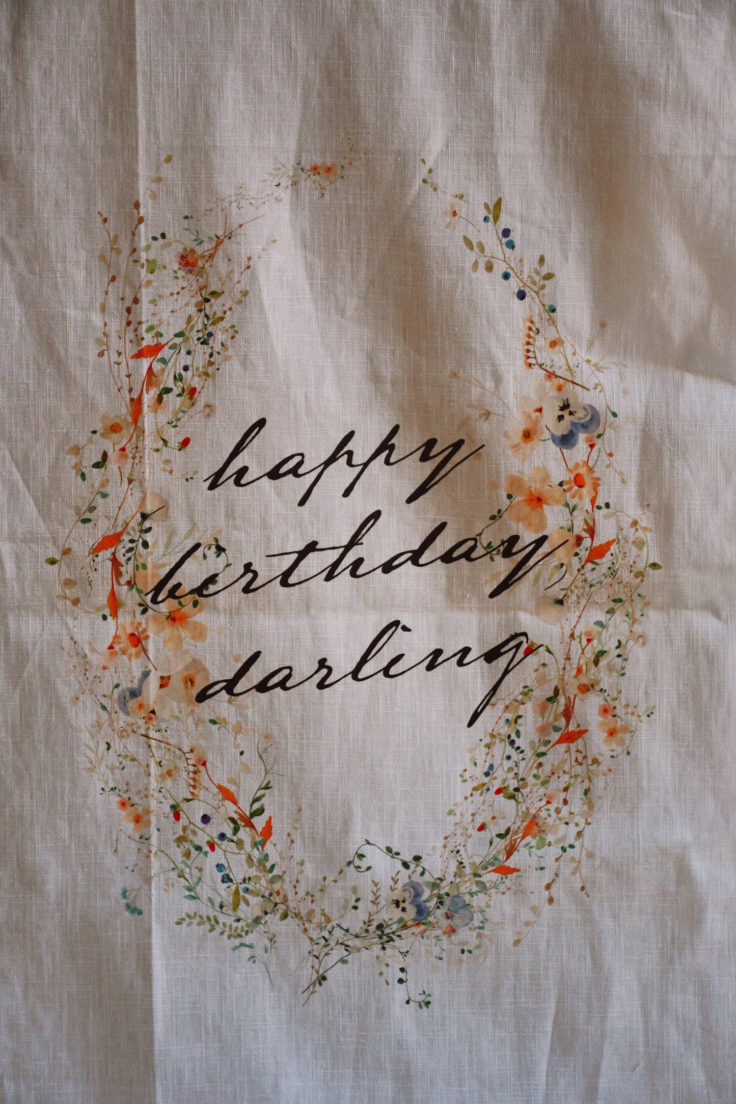 Spring Wildflowers Linen Banner