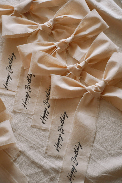 Single Cotton Bow With Bespoke Message
