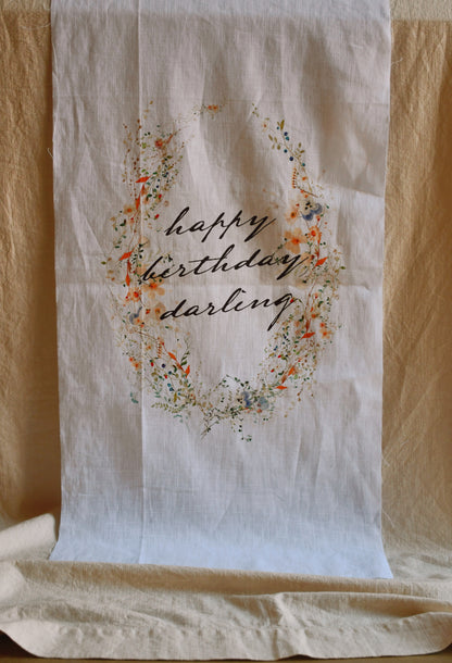 Spring Wildflowers Linen Banner