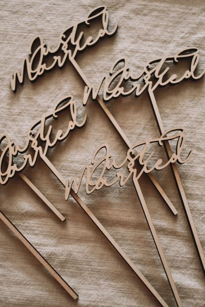 Wood Cake Topper - Bespoke Ribbon
