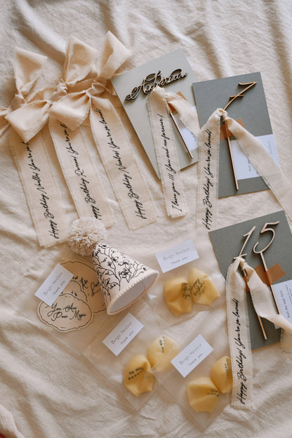 Single Cotton Bow With Bespoke Message