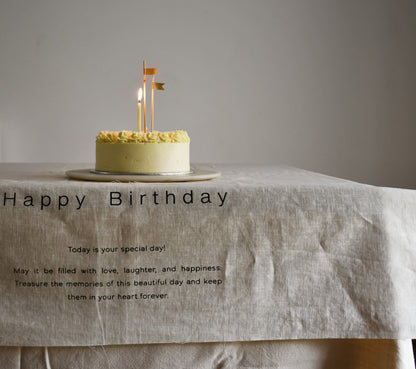 Happy Birthday - Linen Banner - Horizontal