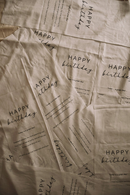 Happy Birthday - Linen Banner - Vertical