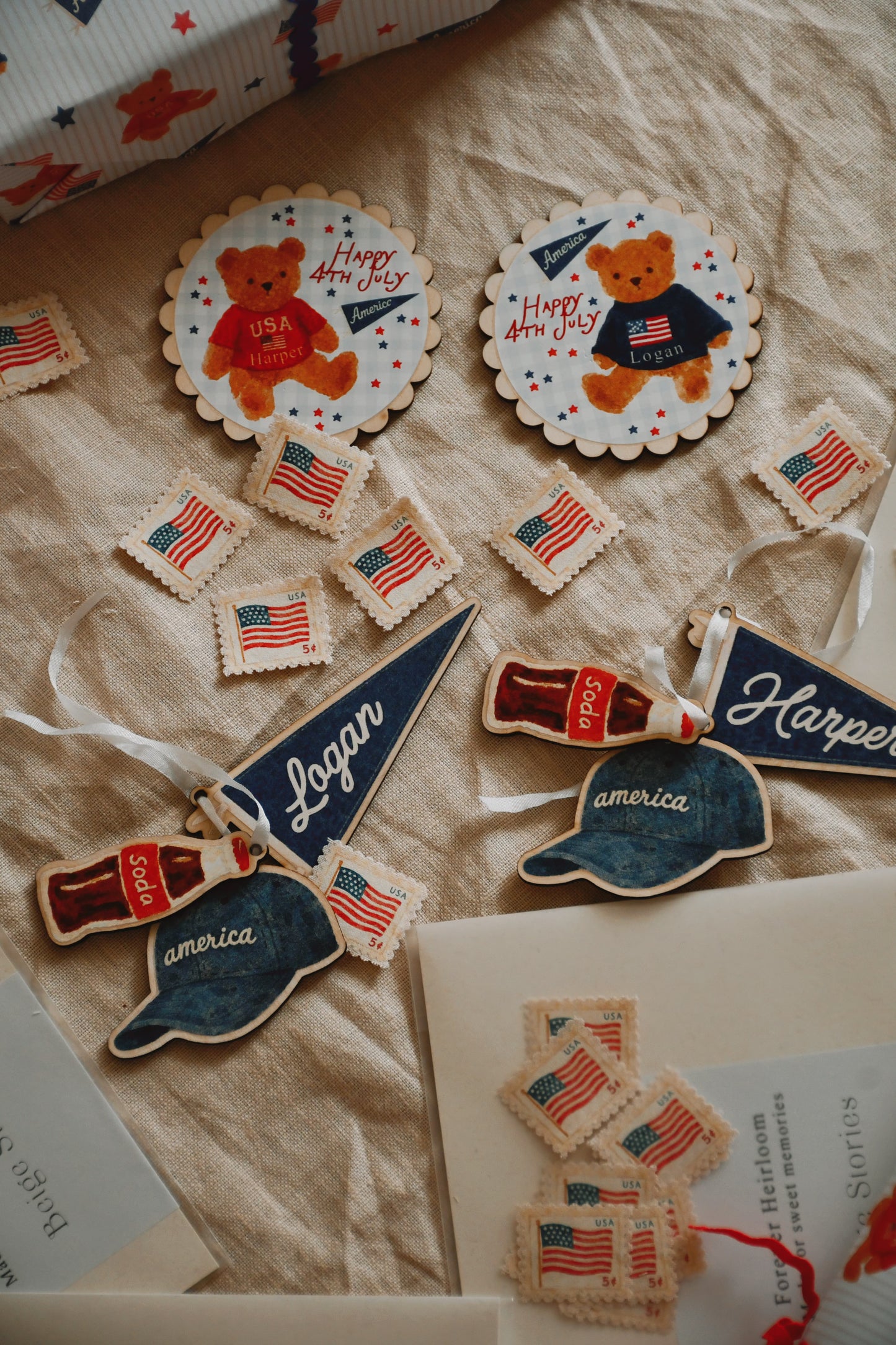 American Vintage 4th July Stamps