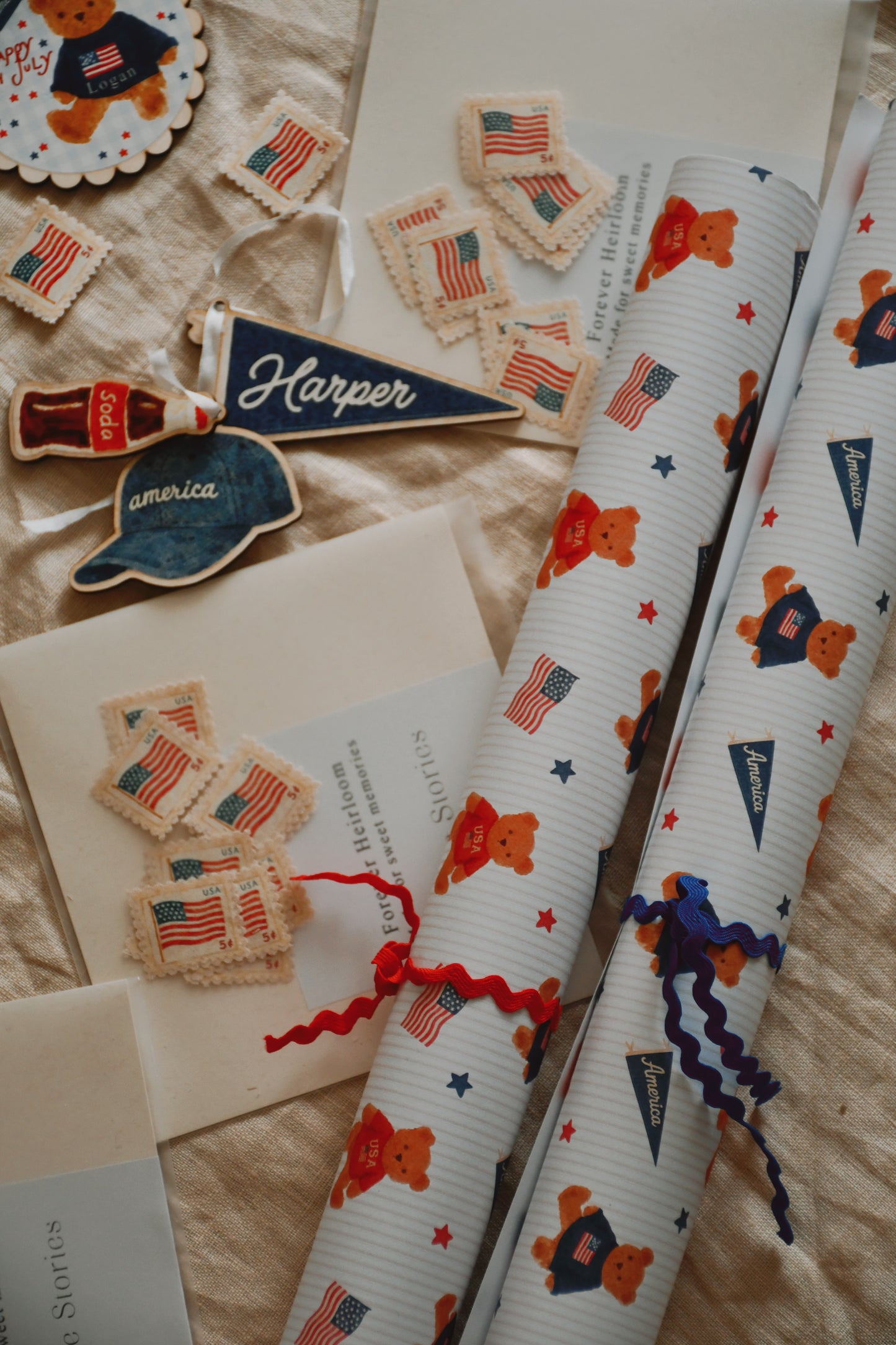 American Vintage 4th July Stamps