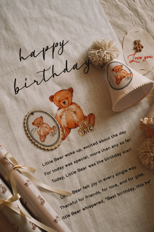 Teddy Bear - Linen Banner