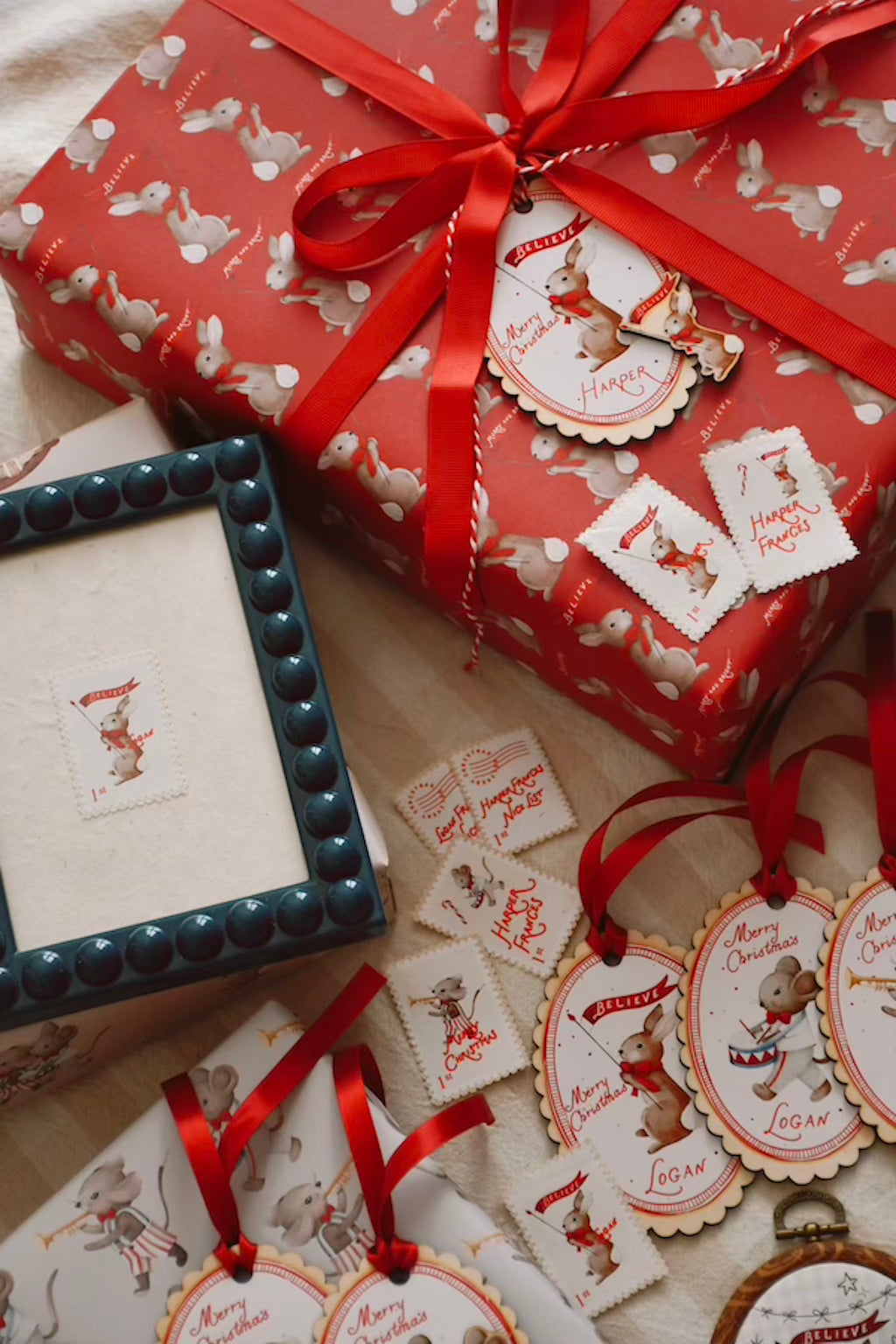 Wrapping paper - Believe Bunny