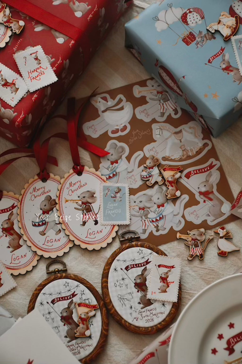 Christmas Stickers Gift Tags
