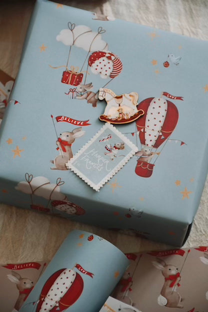 Wrapping paper - Bunny in the sky