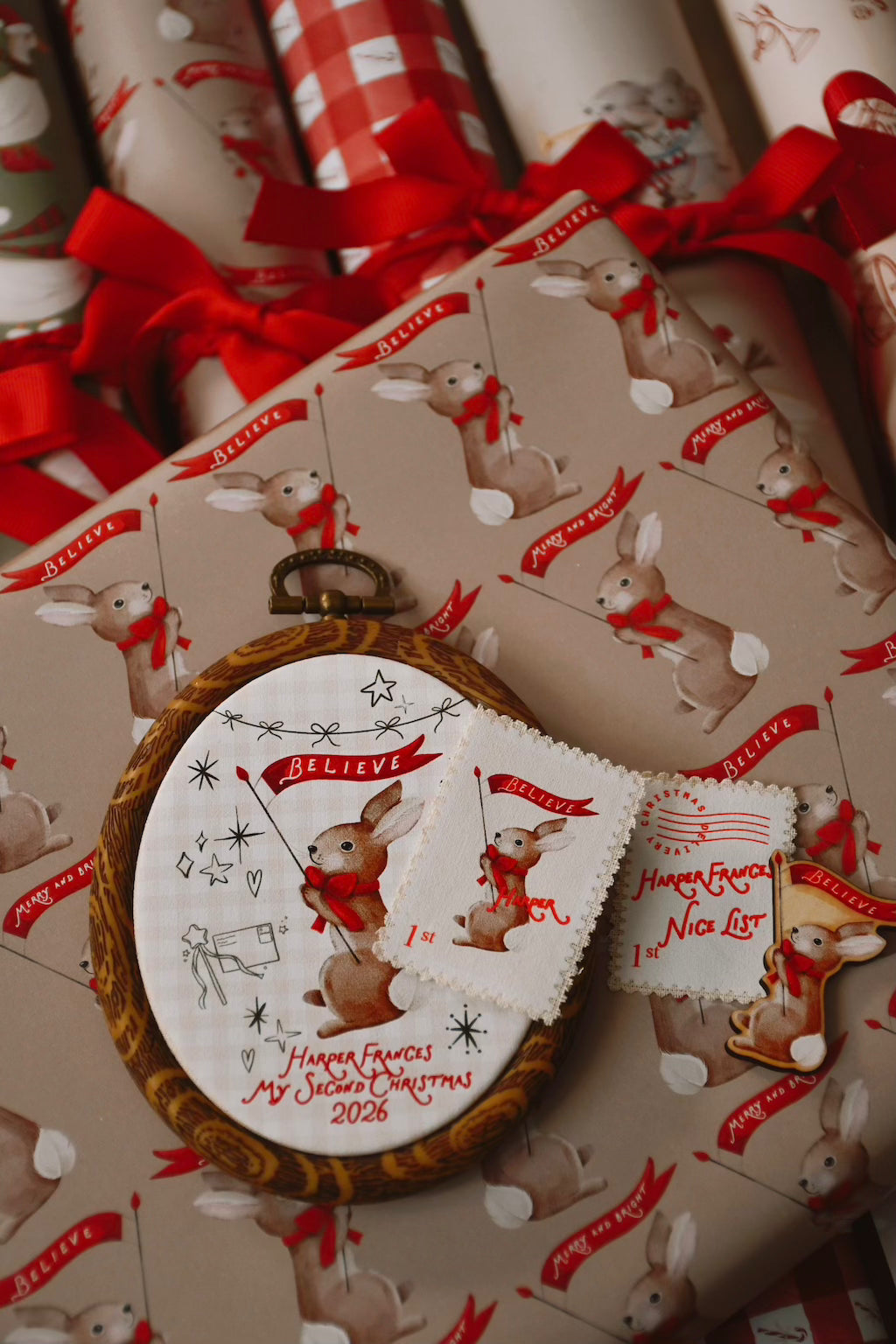 Wrapping paper - Believe Bunny