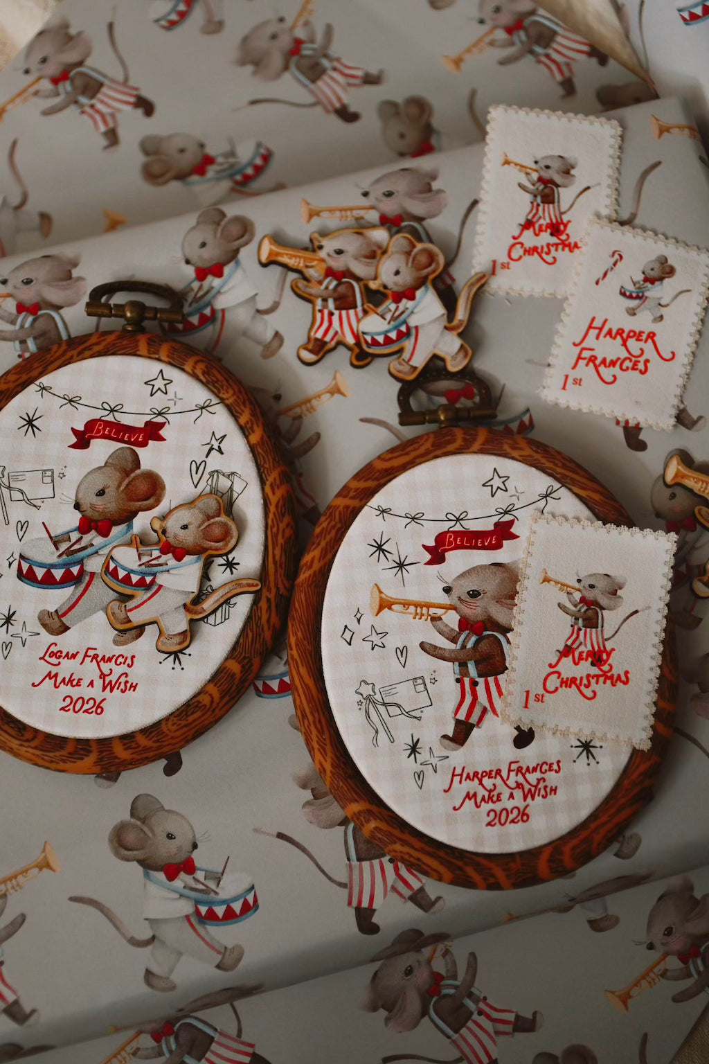 Personalised Christmas  -  Hoops Frame