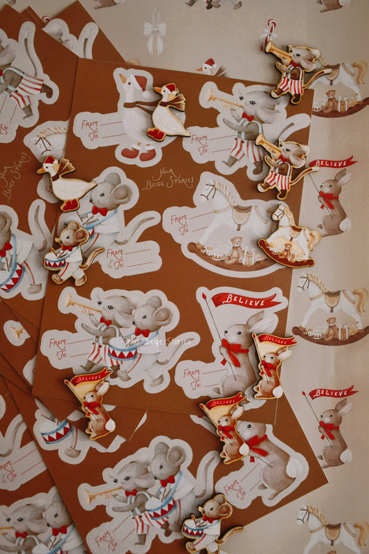 Christmas Stickers Gift Tags
