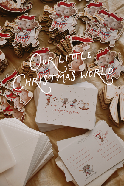 Christmas Tree Ornaments with Postcard