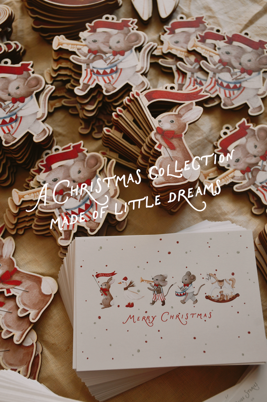 Christmas Tree Ornaments with Postcard