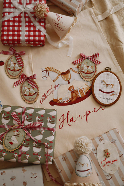 Christmas Rocking Horse Sacks Personalised