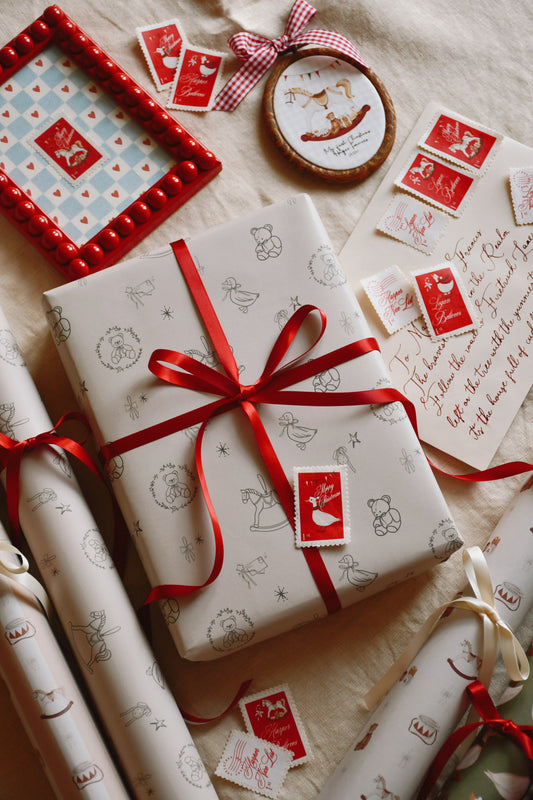 Wrapping paper - Vintage Toys Christmas