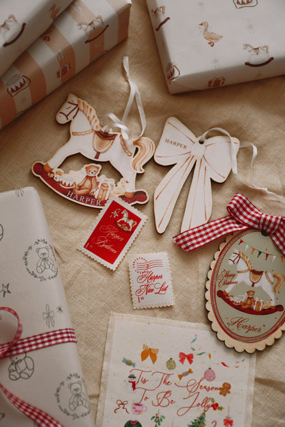 Christmas Tree Ornaments with Postcard