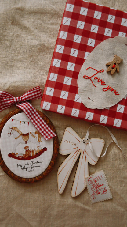 Christmas Tree Ornaments with Postcard