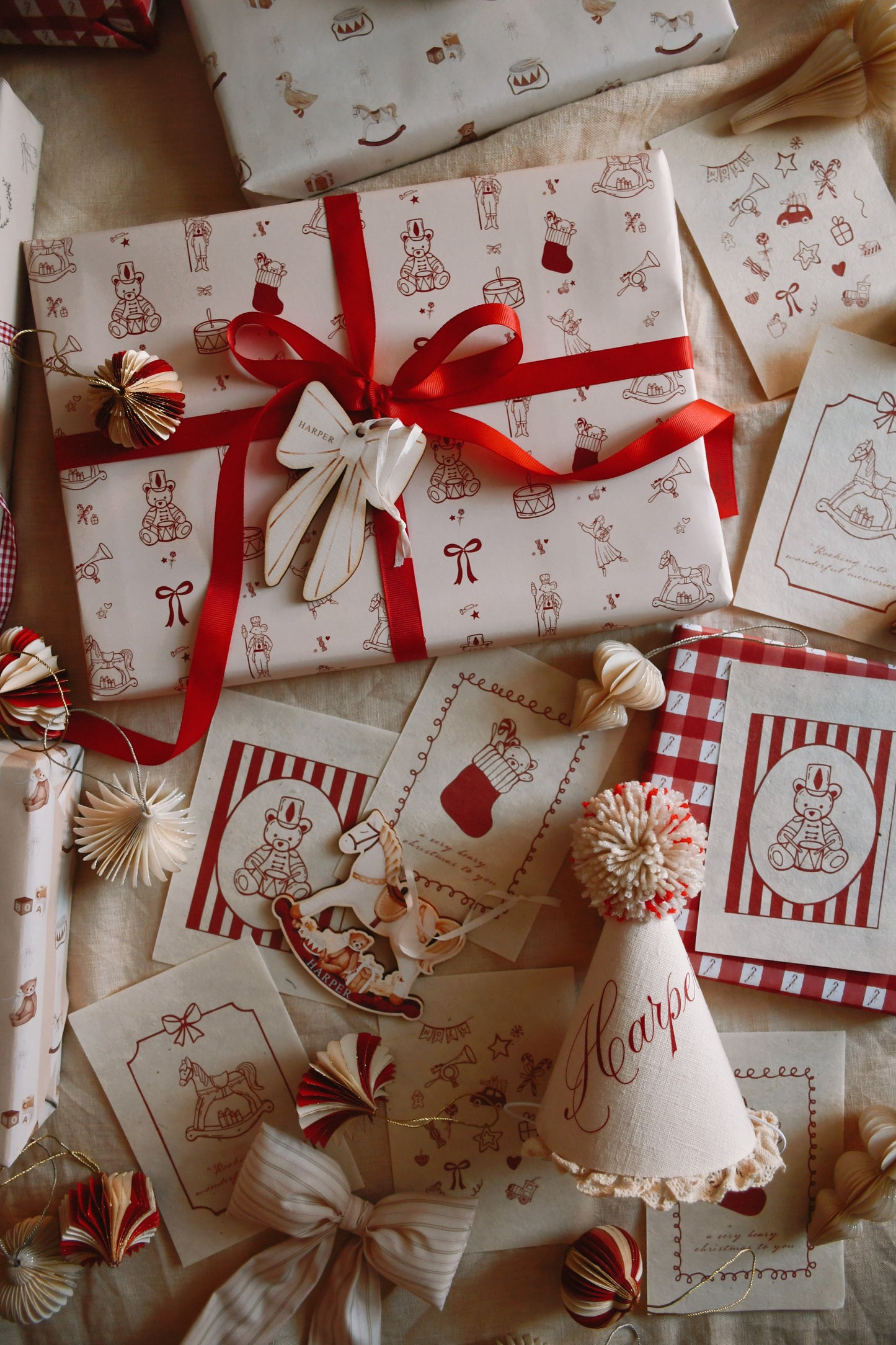 Wrapping paper - Whimsical Red Christmas