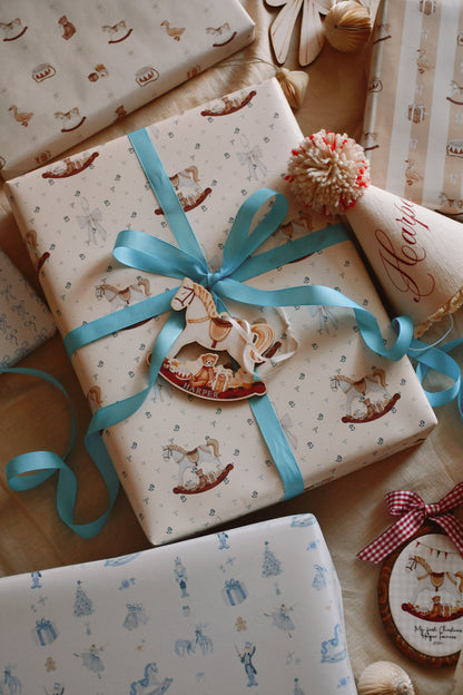 Wrapping paper - Whimsical Rocking Horse