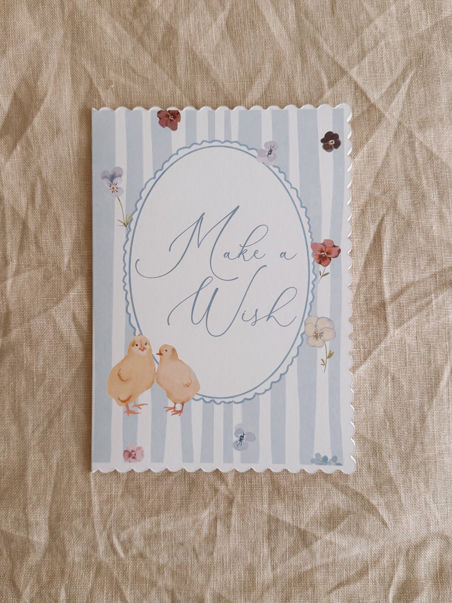 Scalloped Card - 2 Chicks Make a wish