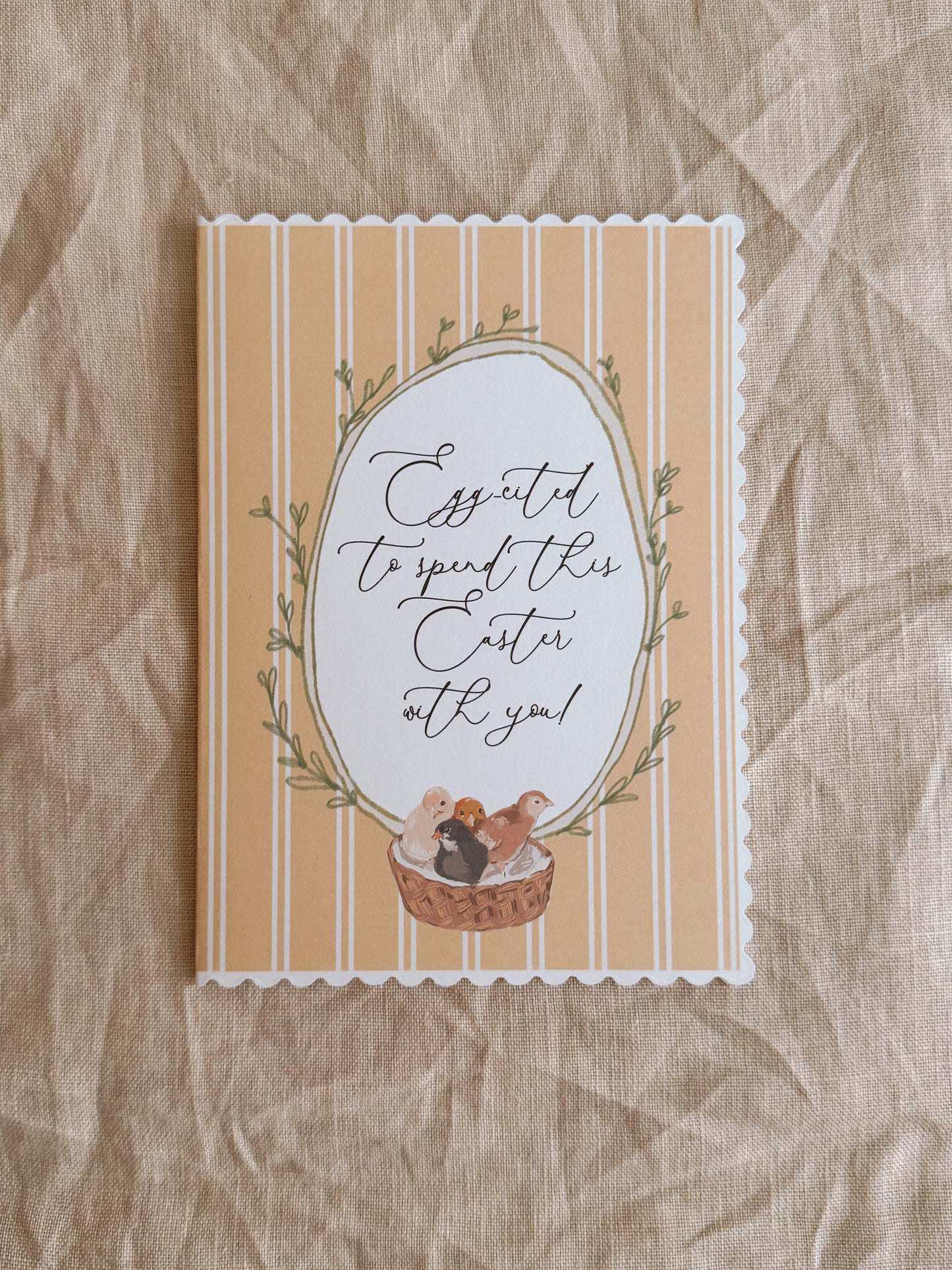 Scalloped Card - Egg-cited to spend this Easter with you!