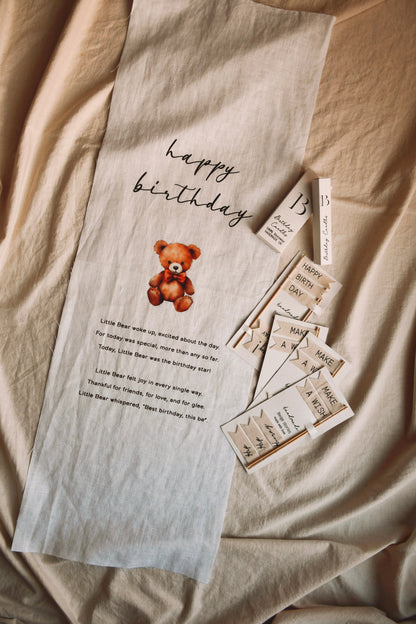 Teddy Bear - Linen Banner